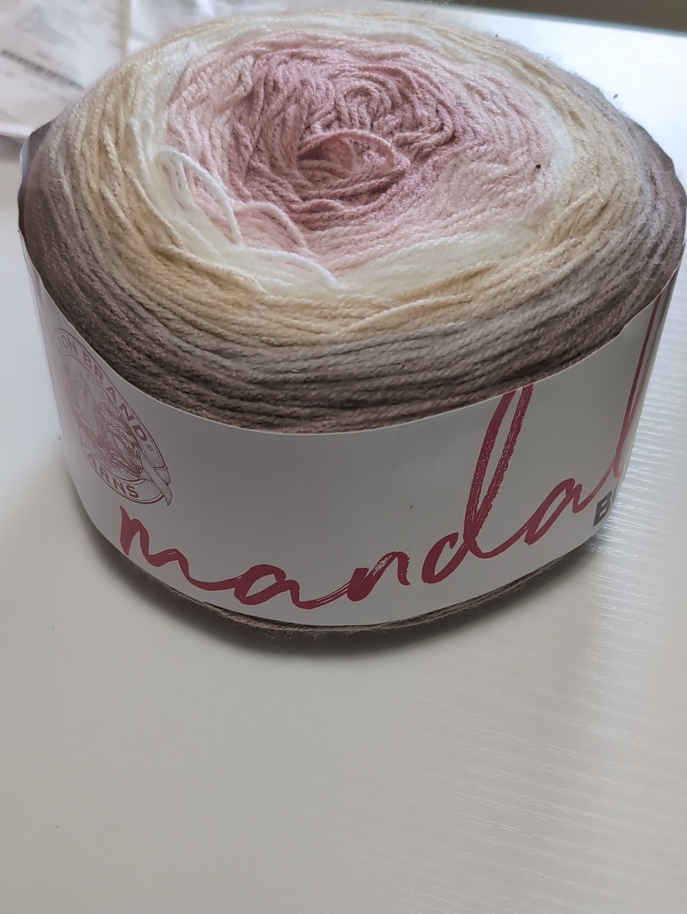 Lion Brand Mandala Gradient Yarn Cake - Pink and Brown- Meowth-NEW